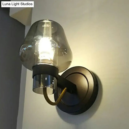 Modern bronze and brass smoke gray wall lamp porch light