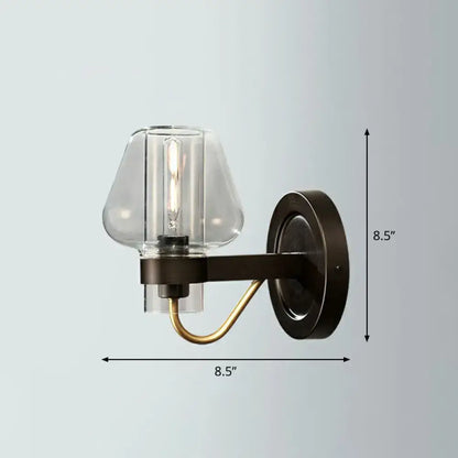 Modern bronze and brass smoke gray wall lamp porch light