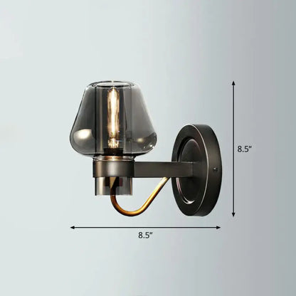 Modern bronze and brass smoke gray wall lamp porch light