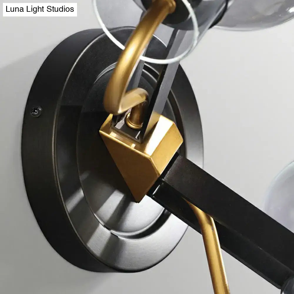 Modern bronze and brass smoke gray wall lamp porch light