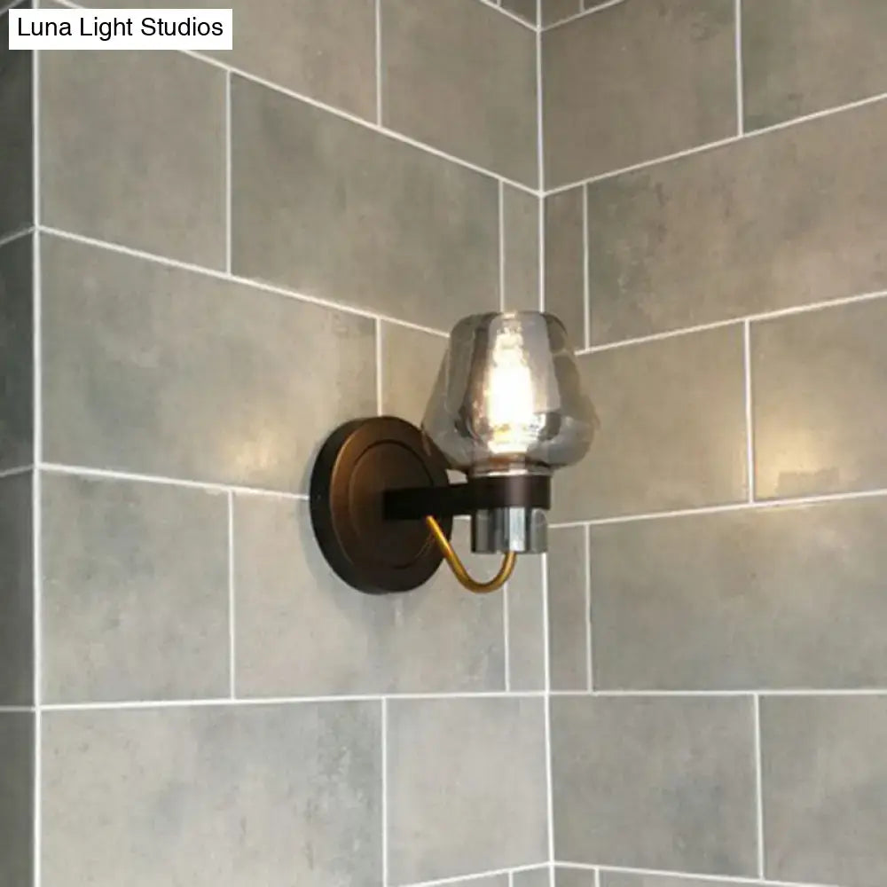 Modern bronze and brass smoke gray wall lamp porch light