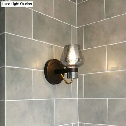 Modern bronze and brass smoke gray wall lamp porch light