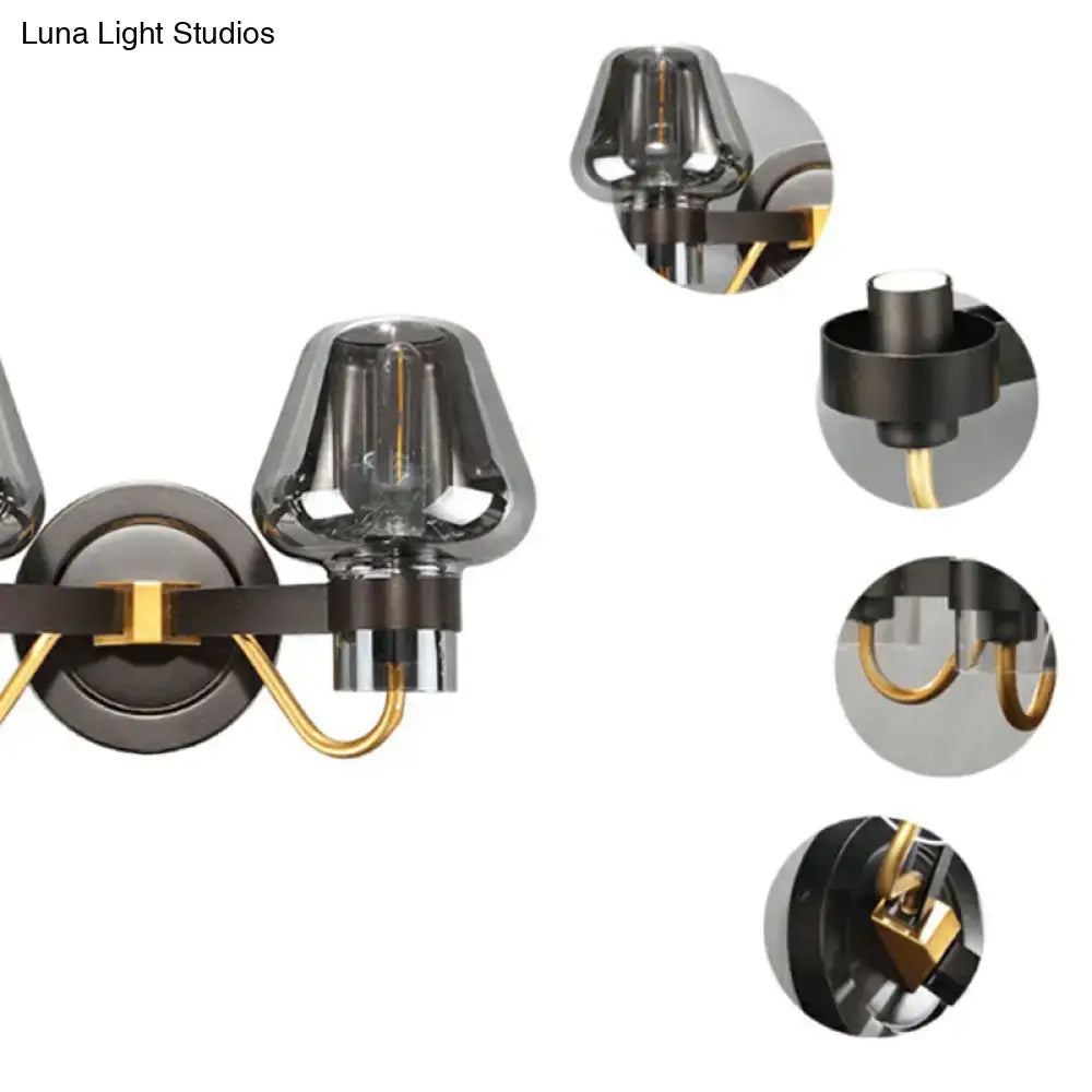 Modern bronze and brass smoke gray wall lamp porch light