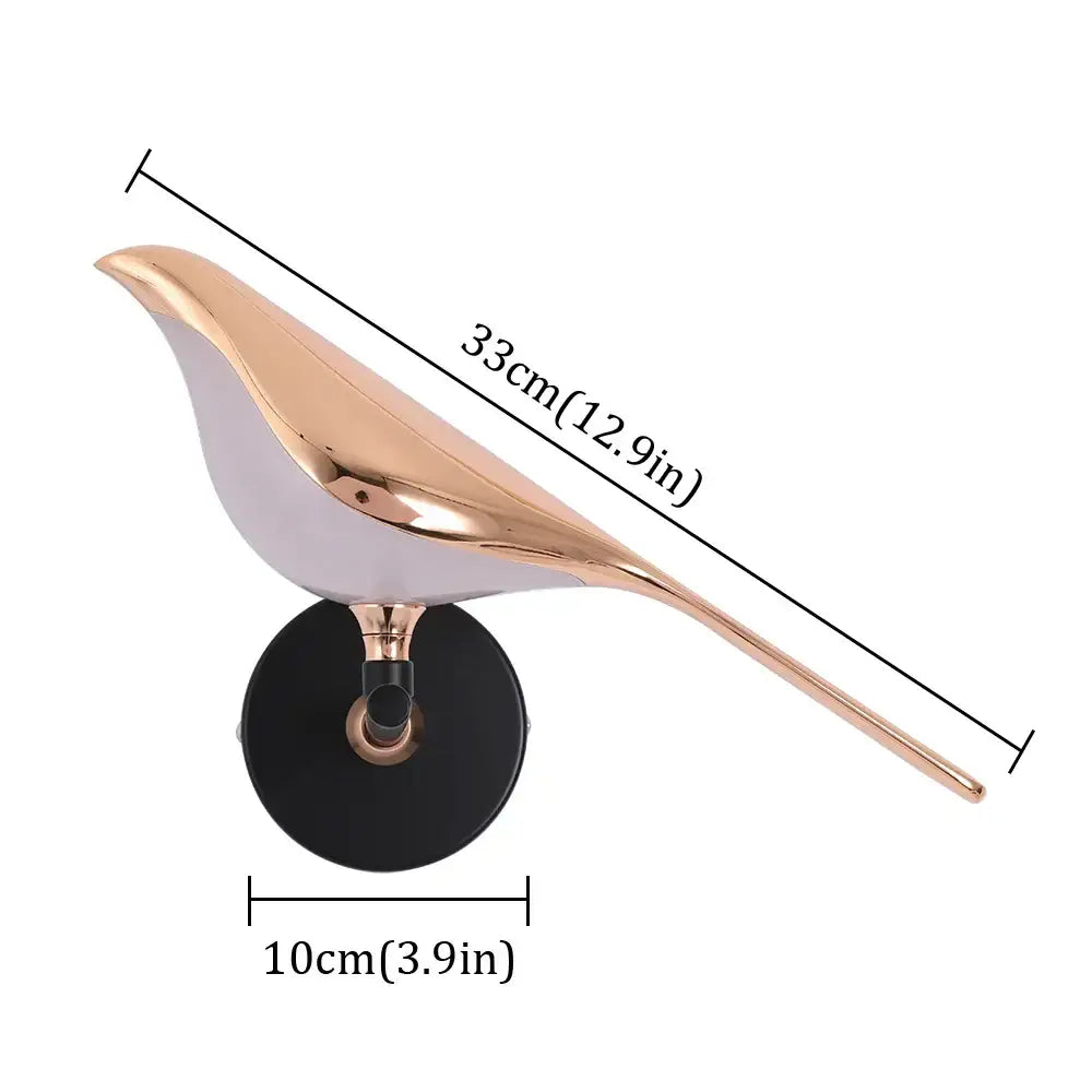 Modern bronze bird wall light pair – living room warm glass sconces