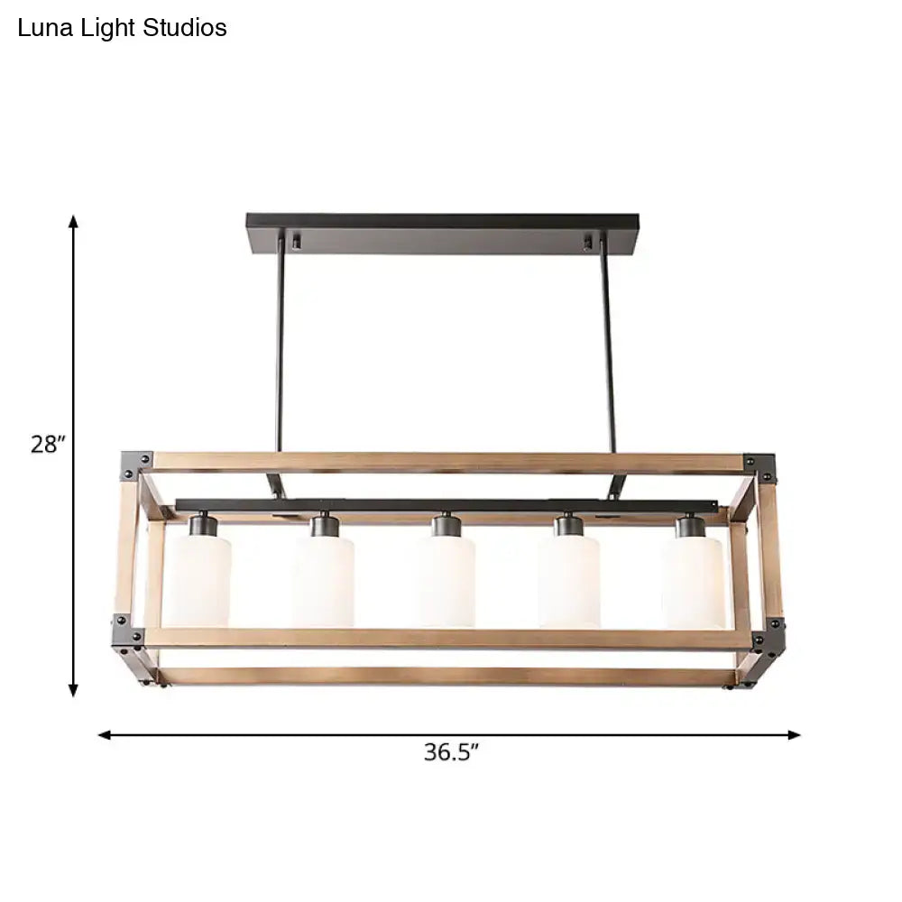 Modern bronze & black 5 light island pendant dining room lamp