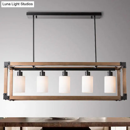Modern bronze & black 5 light island pendant dining room lamp