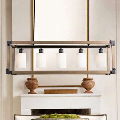 Modern bronze & black 5 light island pendant dining room lamp