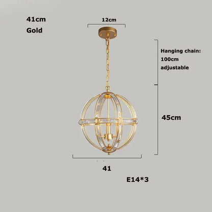 Modern bronze black chrome gold globe led chandelier living room