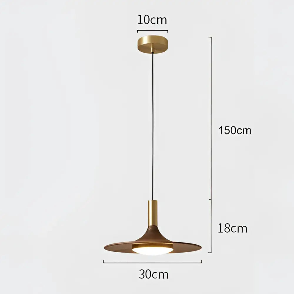 Modern bronze black walnut ufo pendant light dining room art lamp