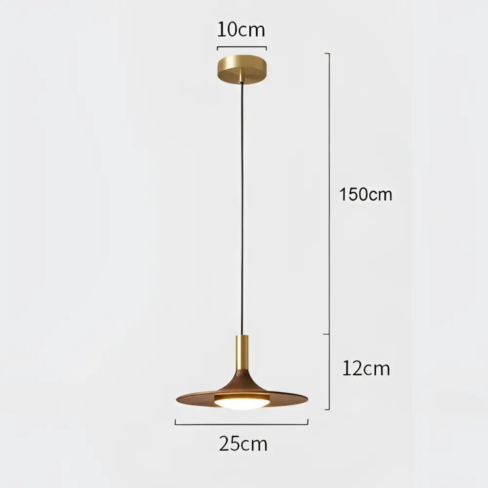 Modern bronze black walnut ufo pendant light dining room art lamp