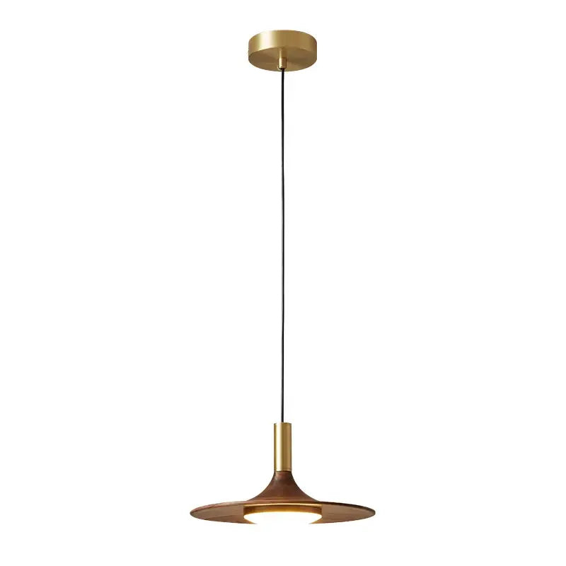 Modern bronze black walnut ufo pendant light dining room art lamp