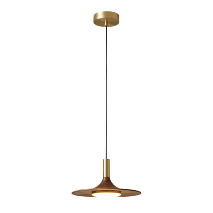 Modern bronze black walnut ufo pendant light dining room art lamp