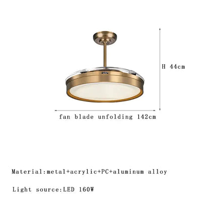 Modern bronze circular ceiling fan light living room reversible blades
