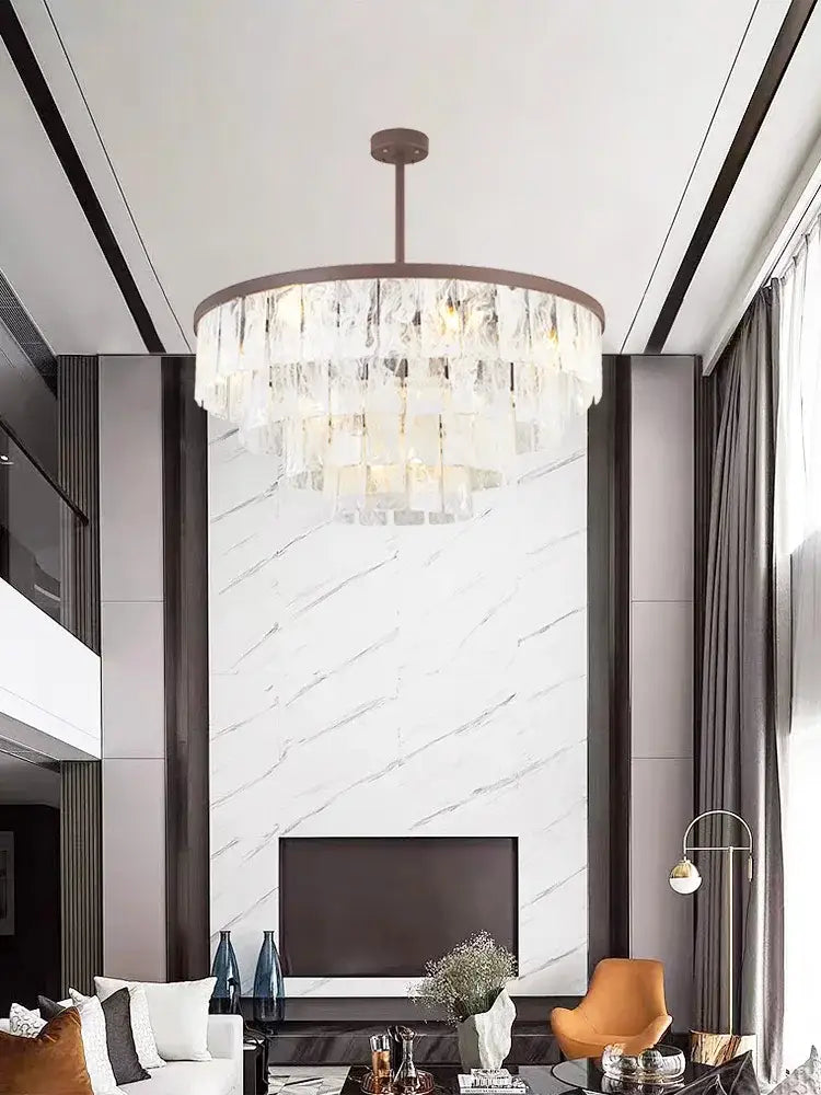 Modern bronze cloud glass led pendant light living room dimmable