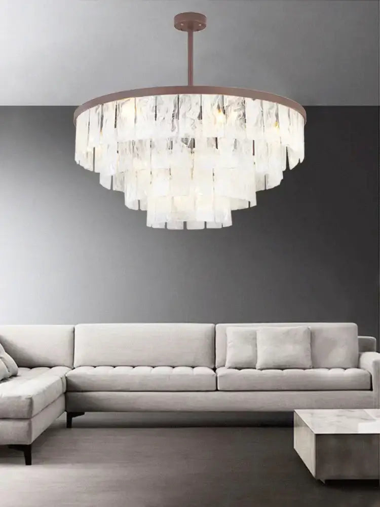 Modern bronze cloud glass led pendant light living room dimmable