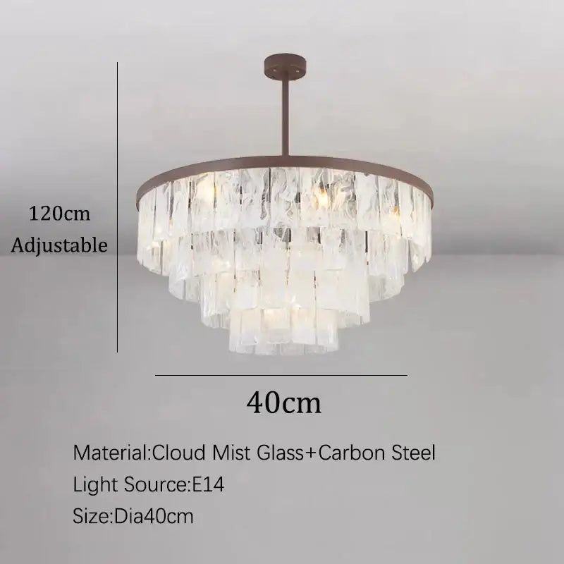 Modern bronze cloud glass led pendant light living room dimmable
