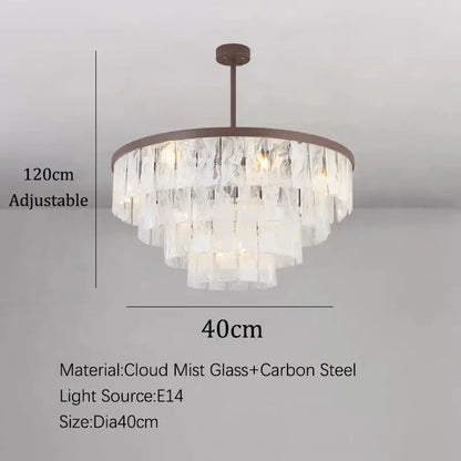 Modern bronze cloud glass led pendant light living room dimmable