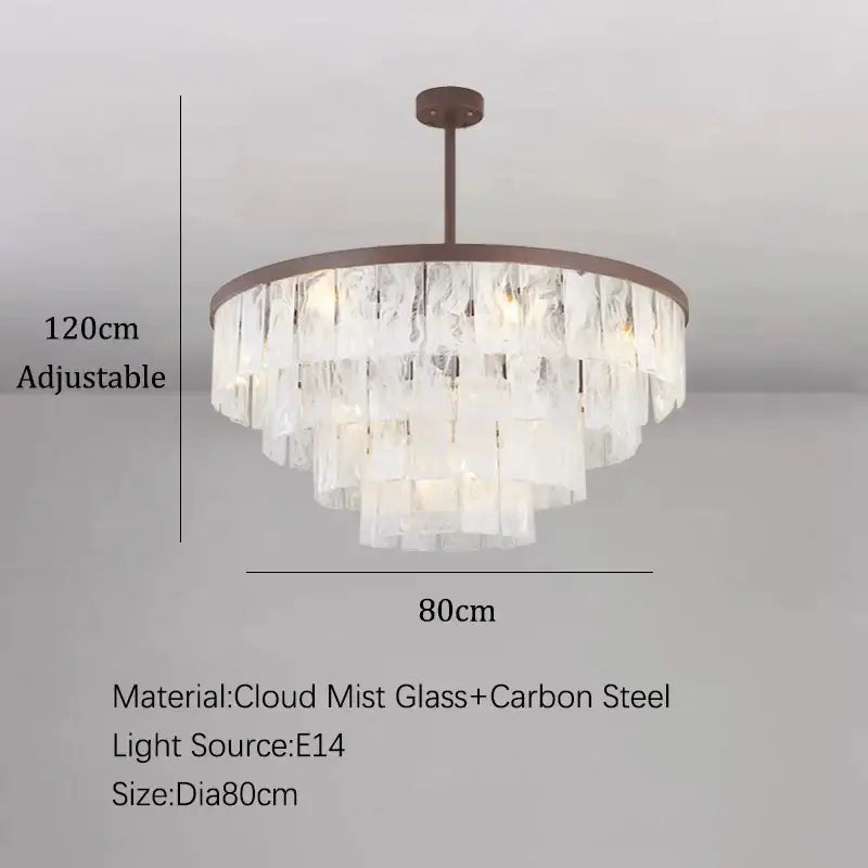 Modern bronze cloud glass led pendant light living room dimmable