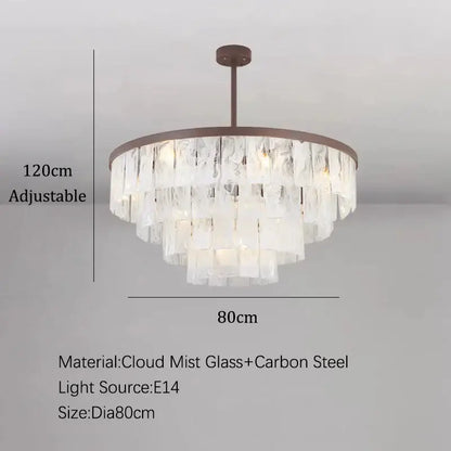 Modern bronze cloud glass led pendant light living room dimmable