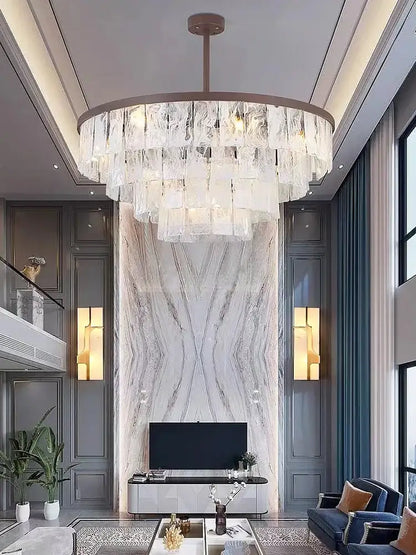Modern bronze cloud glass led pendant light living room dimmable