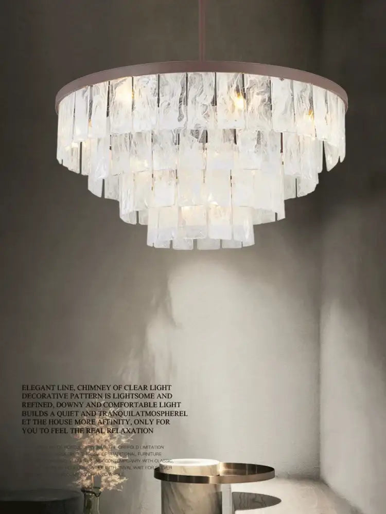 Modern bronze cloud glass led pendant light living room dimmable