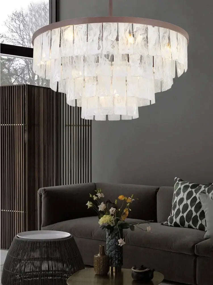 Modern bronze cloud glass led pendant light living room dimmable