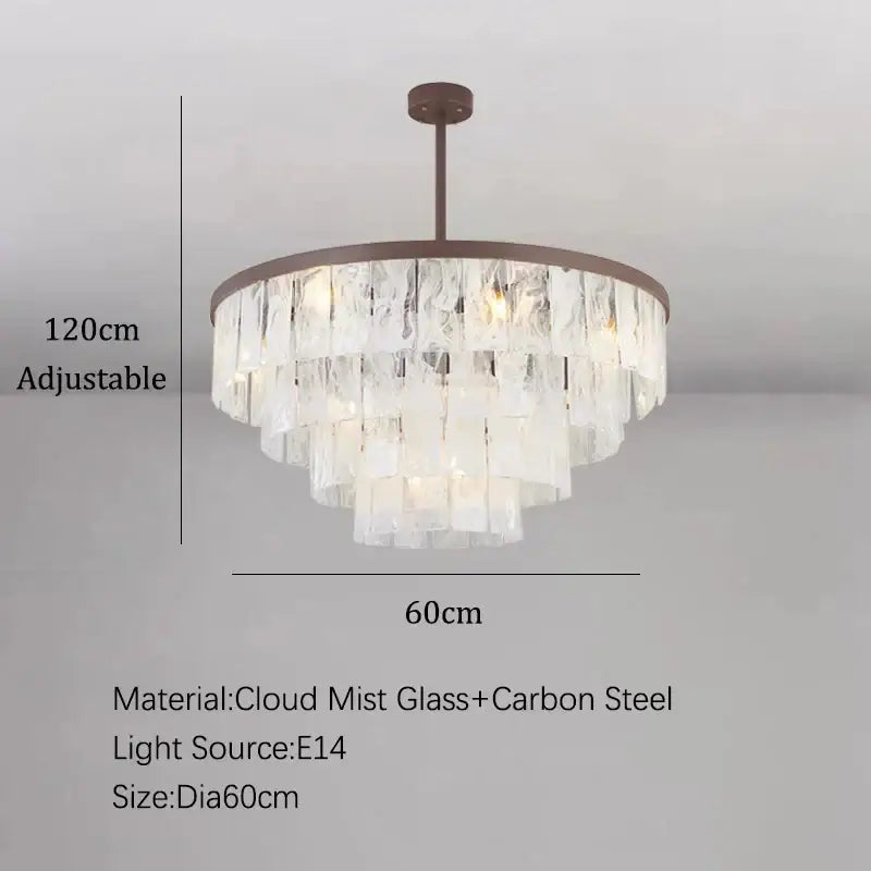 Modern bronze cloud glass led pendant light living room dimmable
