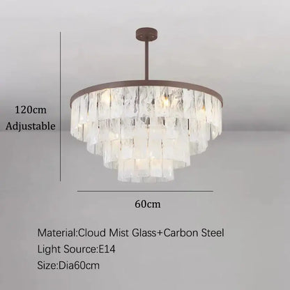 Modern bronze cloud glass led pendant light living room dimmable