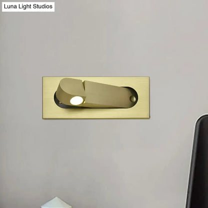 Modern bronze & coffee rectangular led wall lamp for bedroom