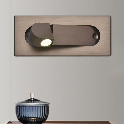 Modern bronze & coffee rectangular led wall lamp for bedroom