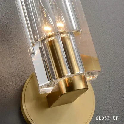 Modern bronze copper crystal wall lamps for bedroom