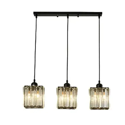 Modern bronze crystal trio pendant light for dining room