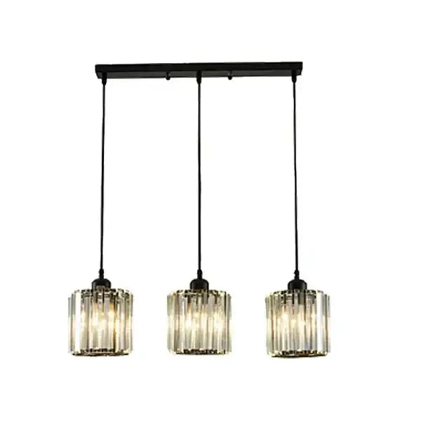 Modern bronze crystal trio pendant light for dining room