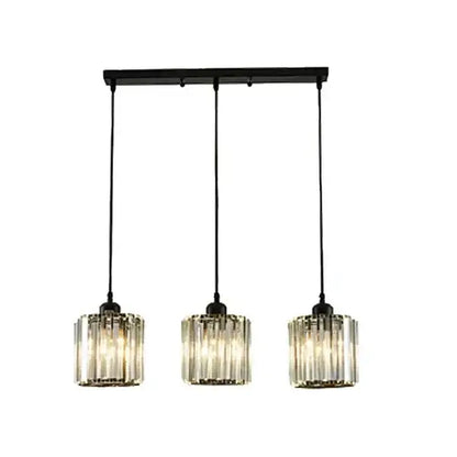 Modern bronze crystal trio pendant light for dining room