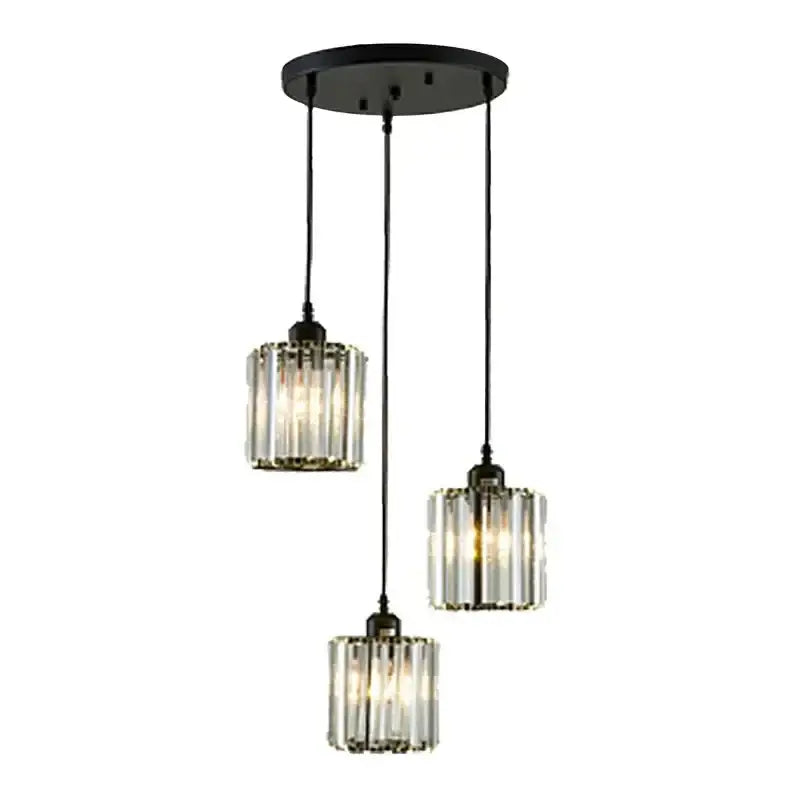 Modern bronze crystal trio pendant light for dining room