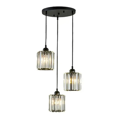 Modern bronze crystal trio pendant light for dining room