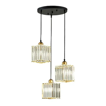 Modern bronze crystal trio pendant light for dining room