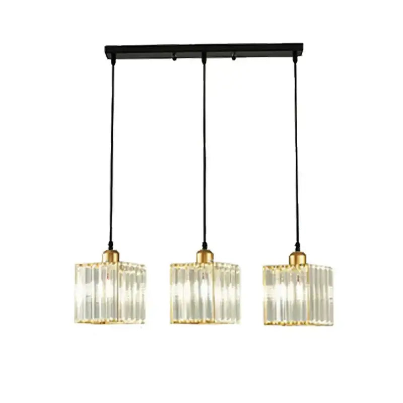 Modern bronze crystal trio pendant light for dining room