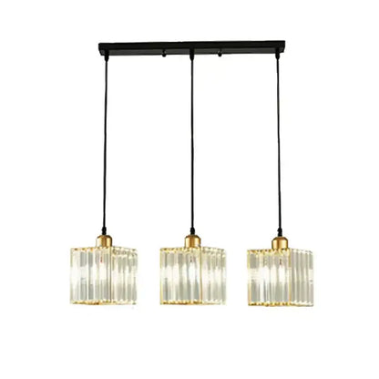 Modern bronze crystal trio pendant light for dining room