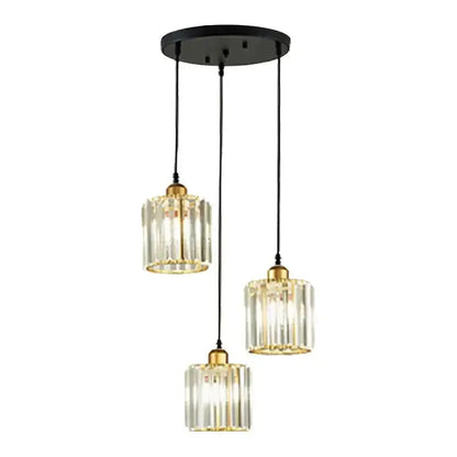 Modern bronze crystal trio pendant light for dining room