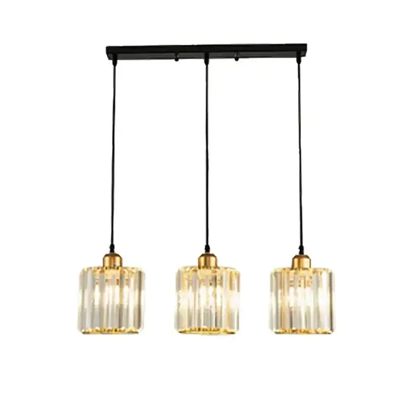 Modern bronze crystal trio pendant light for dining room