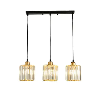 Modern bronze crystal trio pendant light for dining room