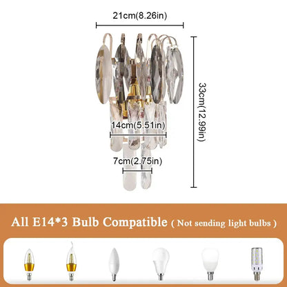 Modern bronze decorbites crystal led wall light for living room