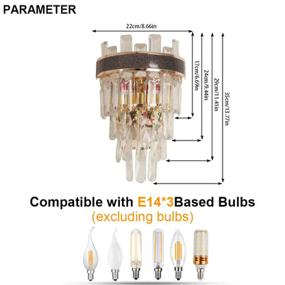 Modern bronze decorbites crystal led wall light for living room