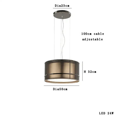 Modern bronze designer fabric ceiling pendant light for dining room