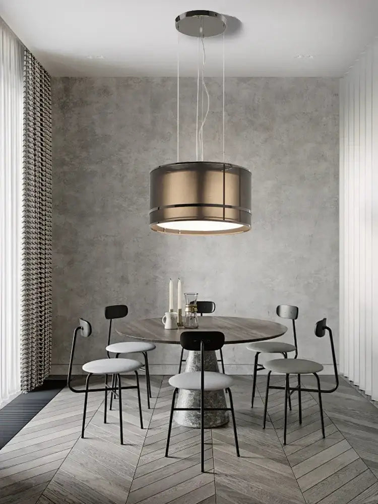 Modern bronze designer fabric ceiling pendant light for dining room