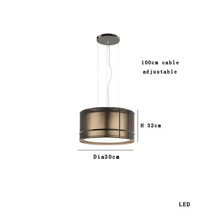 Modern bronze designer fabric ceiling pendant light for dining room