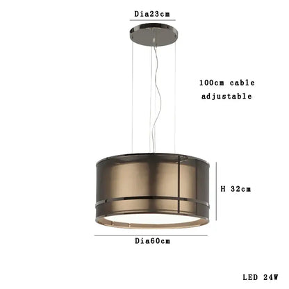Modern bronze designer fabric ceiling pendant light for dining room