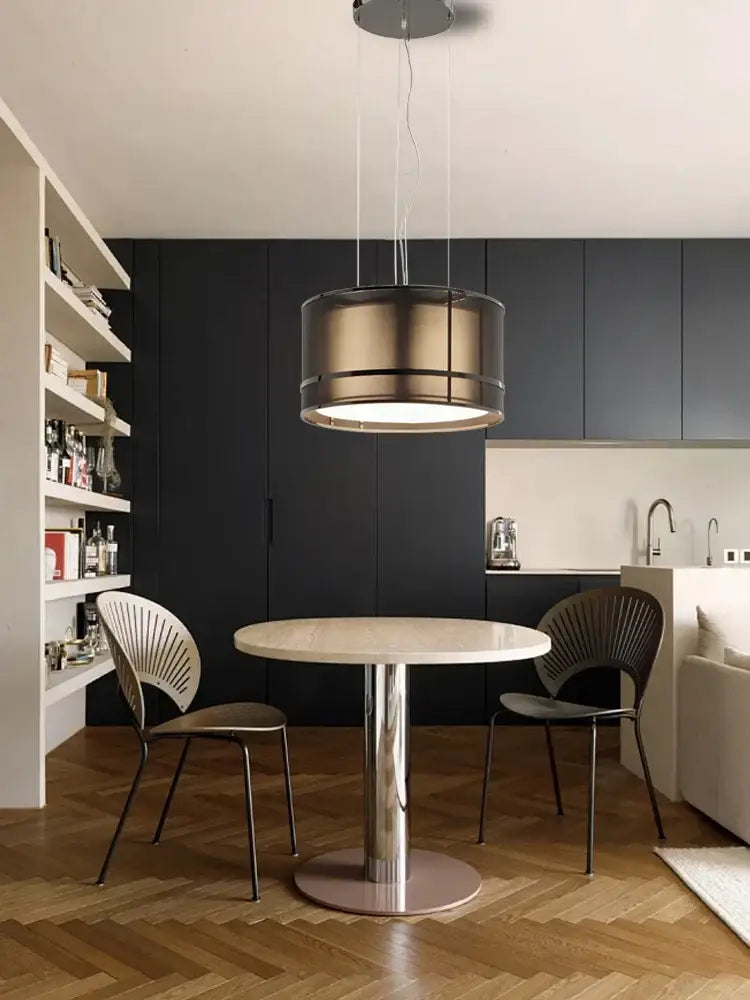 Modern bronze designer fabric ceiling pendant light for dining room