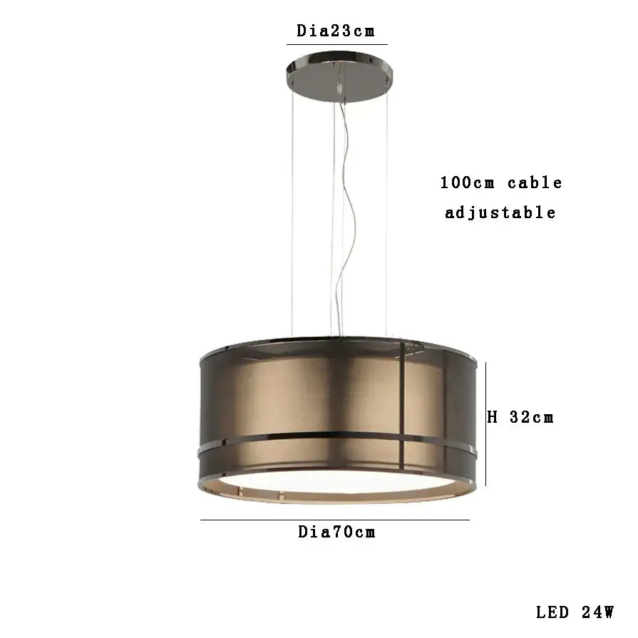 Modern bronze designer fabric ceiling pendant light for dining room